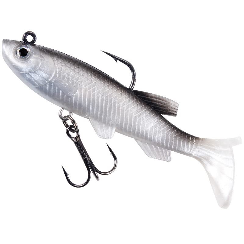 AIMALL 10PCS Soft Plastic Lures, 3.15 Inch Poddy Mullet Flathead