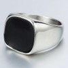 Stainless Steel Black Enamel Signet Ring (10)