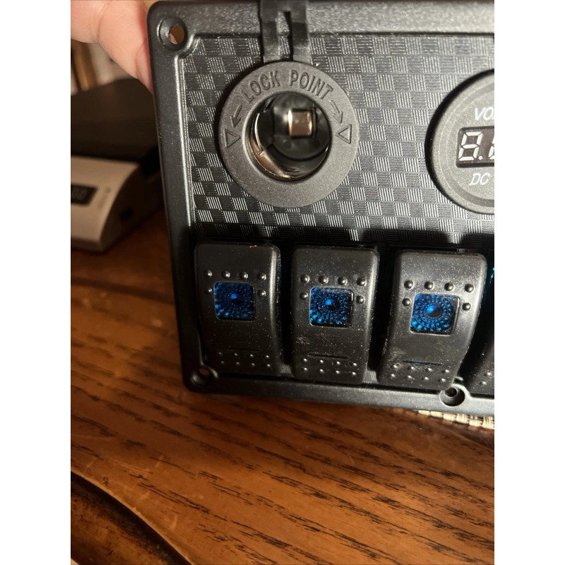 Universal 6 Gang Marine Boat Rocker Switch Panel Waterproof +