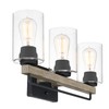 Tawson Amos Modern Farmhouse 3-Light Vanity Light Fixture, Industrial Wall