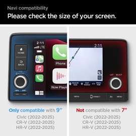 Spigen Tempered Glass Screen Protector [GlasTR Slim] designed for Honda Civic (2026-2022), Honda CR-V (2026-2023), Honda HR-V (2026-2022) 9 inch Dashboard Touchscreen - Matte/Anti Finger Print