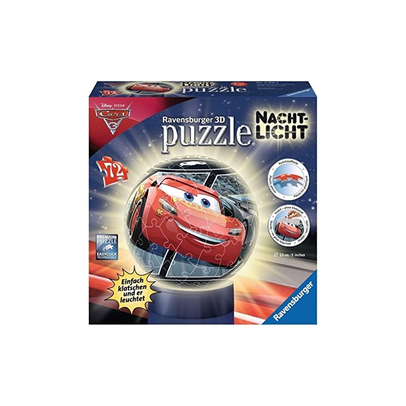 Ravensburger 3D Jigsaw Puzzle Ball with Night Light, Cars