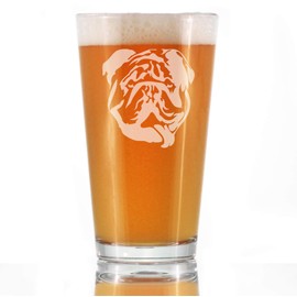 English Bulldog - Pint Glass Gifts for Beer Drinking Men & Women - Fun Unique Bulldogs Decor