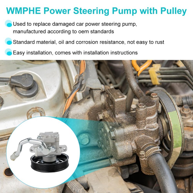 WMPHE Power Steering Pump with Pulley Compatible with Ford Escape