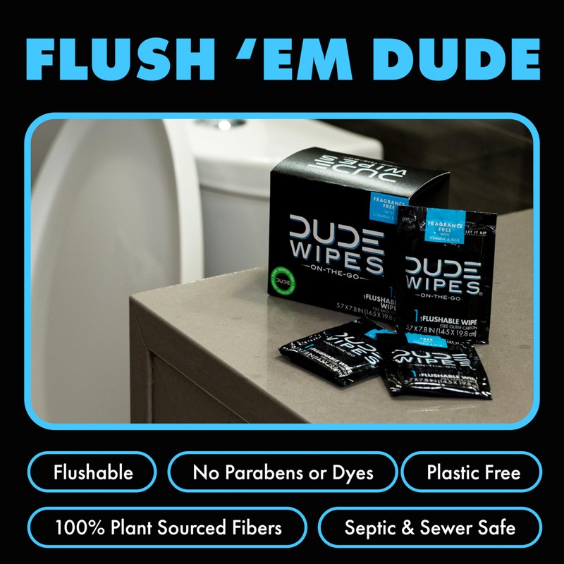 DUDE Wipes On-The-Go Flushable Wipes - 1 Pack, 30 Count