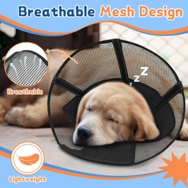 Supet Soft Dog Cone Collar for Small Dogs, Comfortable Mesh Dog Cone Alternative After Surgery, Breathable Cone for Dogs to Stop Licking, Elizabethan Collar, Pet Recovery Collar, Small Dog Cone(M)