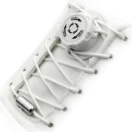 linaetbyfe Knob style Automatic Buckle No tie Laces,Sneaker Laces One Size Fit All Unisex,Lock Shoe Lace Tieless No tie shoelaces, White, One Size