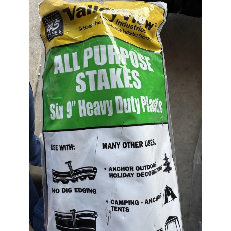 HARD PLASTIC STAKES Plastic Tent Stakes 9" & 6" Heavy