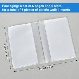 Hariendny 6 Packs 6 Page Wallet Insert Plastic Credit Card Sleeves Holder Wallet Pictures Holder Clear Wallet Credit Sleeves for Men Women