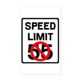 CafePress No More 55 MPH Rectangle Sticker Rectangle Bumper Sticker Car Decal