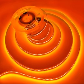 HAASHADA LED Strip Lights, DC12V 5m/16.4ft Dimmable 2835 LED Lights Strip, Super Bright 1200LEDs 24000LM LED Ribbon Strip Lights Non-Waterproof, 2 Times Brightness Than SMD 5050 (Orange)