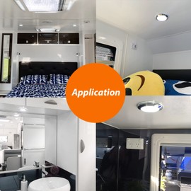 Dream lighting 12Volt RV LED Panel Downlight 3 inch Ceiling Light Fixture with Dimmer Switch - Cool White Lighting for Kitchen Cabinet