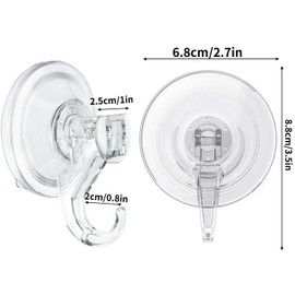 COM4SPORT Suction Hooks, 4 Packs Powerful Push and Lock Vacuum Multi-Purpose Suction Hanger Heavy Duty Max Holding 3KG for Bathroom,Kitchen Hanging Suction