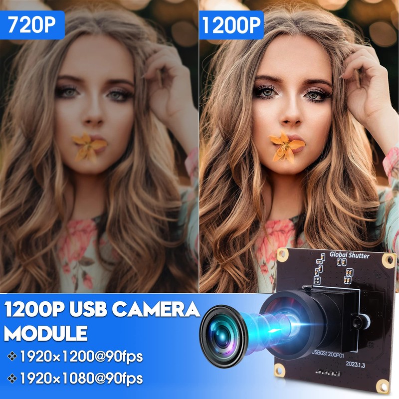 IFWATER Global Shutter USB Camera 90fps High Speed USB Camera