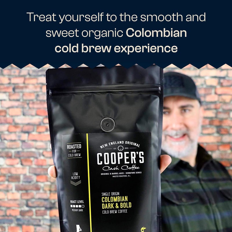 Colombian Dark Roast, Single Origin, Gourmet Organic Cold Brew Coffee