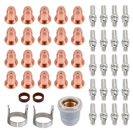 CZlewan 45Pcs Electrode Shield Cap Flat Tip Stand Off Fit for Tecmo IPT-60 PT-60 IPT-40 PT40 Plasma Cutting Torch Consumables