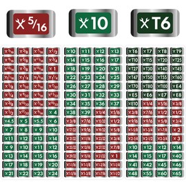 Gersoniel 180 Pcs Tool Box Labels Stickers and Decals Wrench Size Chrome Socket Labels Foil for Socket Sets Tools, 3 Colors