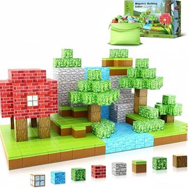 Starnearby Magnetic Blocks - 75 PCS Build Magnetic TEM Montessori Stacking Toy - Construction Cube Toys - STEM Montessori Sensory Toys for Toddlers Ages 3+ for Boy & Girl (75Pcs)