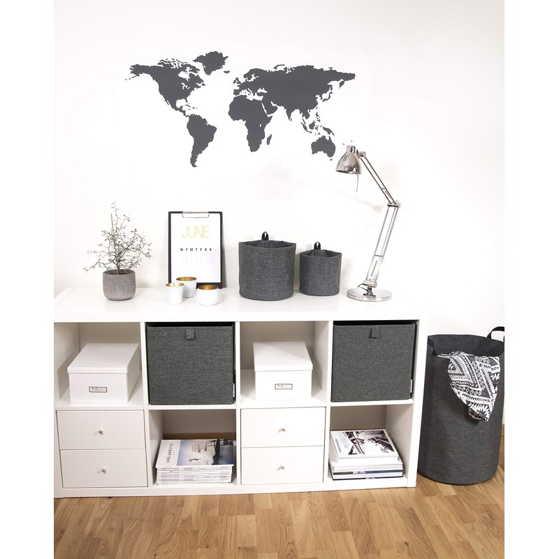 Bigso Soft Around Hanging Storage Basket/Hamper, Large, Grey