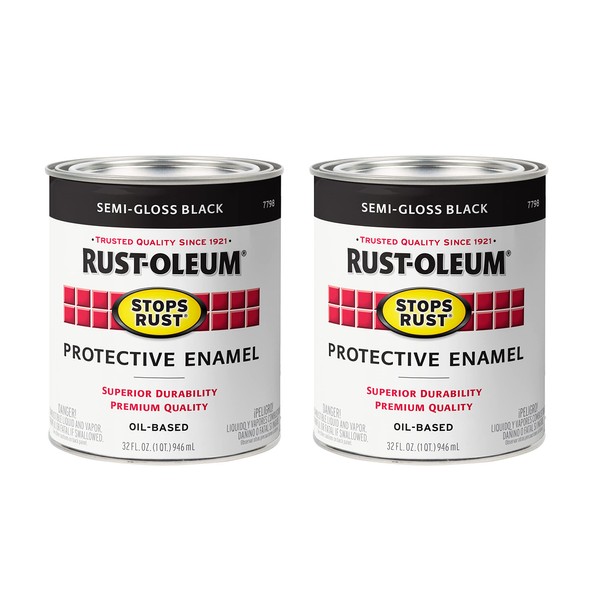 Rust-Oleum 7798502-2PK Stops Rust Brush On Paint, 1 Quarts (Pack