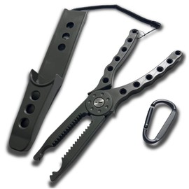 APAGAI Fish Catcher, Alligator Grip, Fish Clip, Fishing Plier, Fishing Grip, Fishing, Carabiner, Includes Holder for Fishing (Earth Gray)