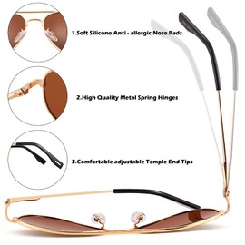 COASION Pilot Polarised Sunglasses for Mens Womens Retro UV400 Protection Vintage Shades for Driving Fishing