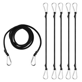 BREANIFULL Pack of 6 Tensioning Straps with Carabiner 50 cm / 100 cm / 150 cm Luggage Tensioner Expander Heavy Duty Expander with Hooks Extra Strong Rubber Tensioner for Sun Sail, Tarps, Garden, Bike,