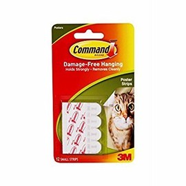 Command Poster Hanging Strips, Small, White, 24-Strips (17024-24ES) by Command