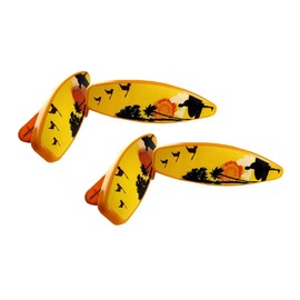 C&H Solutions 2 Set (4 Ct) Yellow Surfboard Beach Towel Clips Jumbo Size for Beach Chair, Cruise Beach Patio, Pool Accessories for Chairs, Household Clip, Baby Stroller