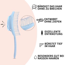 SRCLO Hair Brush without Pulling for Women, Men & Children, Detangling Brush Also for Curls and Long Hair, Unique Professional Detangler Brush with Spiral Spring