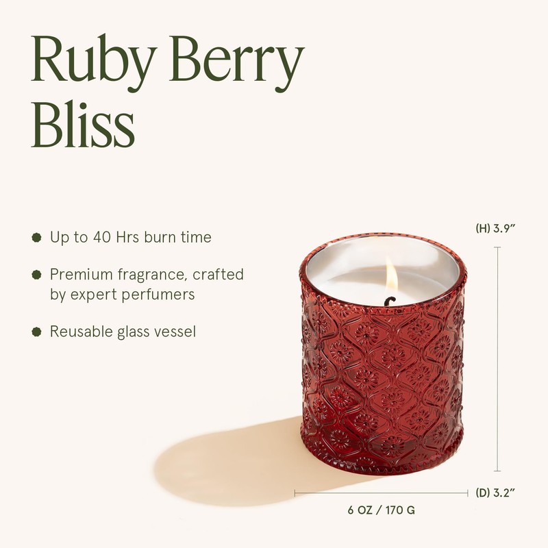 LA JOLIE MUSE Ruby Berry Bliss Scented Candle – Mandarin,