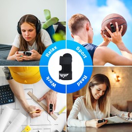 supregear Finger Splint Support, 4-Pack Adjustable Trigger Finger Splint Support Broken Finger Straightening Brace for Index/Middle/Ring/Pinky Finger, Black