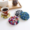 Decorand DEKORANDO Felt Round Coasters Set of 2 (Multi)