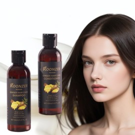 ROONZER Ginger Shampoo & Conditioner Set | Deep Cleanser + Intense Hydration | Sulfate-Free | Strengthening & Frizz-Free Formula for All Hair Types 150ml 2pcs