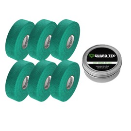 Guard-Tex® 3/4" Self-Adhering Wrap – 6 Rolls + Tin – No Adhesive, Non-Stick Tape for First Aid, Sports, Tools, Blisters, Tearable, Water-Resistant (Classic Green)
