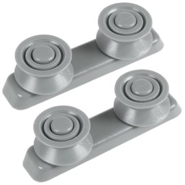 SPARES2GO Basket Drawer Runner Rail Rounded Wheels & Bracket for Baumatic Dishwasher (2 Sets)