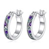 CRMAD Tulips Earrings Sterling Silver Tulips Flower Hoop Earring for
