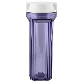 Hydronix HF2-10CLWH12 10" Clear Housing with White Flat Cap, 1/2" Ports