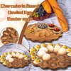 Gosodeny Acacia Wood Deviled Egg Platter 11 Inch 25 Holes