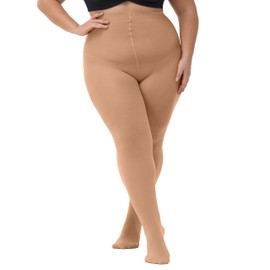HeyUU Women's Tights Plus Sizes High Waist Semi Transparent XL-4XL, 2 x skin colour