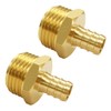 Uenede 2PCS Solid Brass 1/2" PEX Barb to 3/4" GHT
