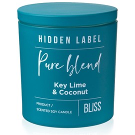 Hidden Label Scented Candles, Key Lime & Coconut Large Candle 14oz 2 Wick, Pure Blend Collection Soy Candles for Home, Gifts for Women