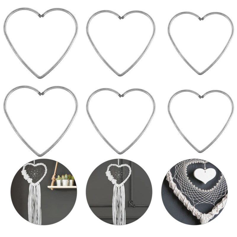 DECHOUS 9Pcs Metal Rings for Macrame, Heart Shape Dream Catcher