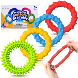 Sensory Fidget Toys for Kids - 4 Pack Stretchy Fidget Bracelet | Texture & Calming Autism Sensory Toys for Special Needs Autistic Children | Calm Down Toy for Toddler Girls Boys