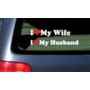 Set of 2 : I Love My Wife/Husband Car Decal
