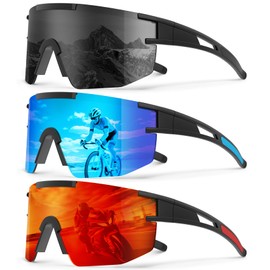 KALIYADI Polarized Sports-Sunglasses Men Running-Sunglasses: Cycling Sun Glasses Women UV400 Driving Fishing 3packs