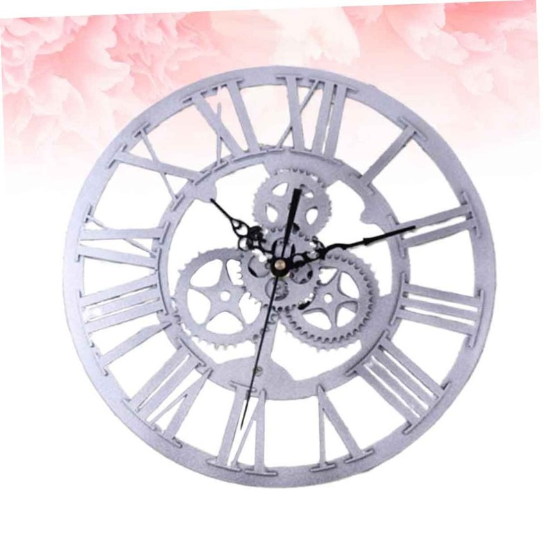 GRIRIW 1Pc Chic Retro Gear Wall Clock Industrial Style Decorative