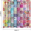 GURETER Boho Patchwork Shower Curtain, Spring Blooming Splicing Flowers Pattern