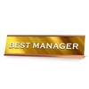Signs ByLITA Best Manager Silver Frame, Novelty Desk Sign (2x8“)