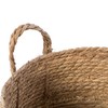 Vintiquewise Decorative Round Wicker Woven Rope Storage Blanket Basket with